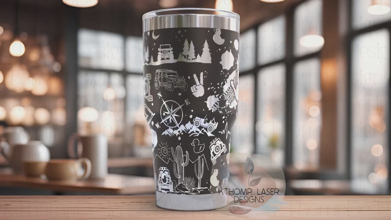 Off Roading Tumbler Wrap SVG | 20oz and 30oz Laser Engraving File | Rotary Ready Digital Design | Hobby Travel SVG