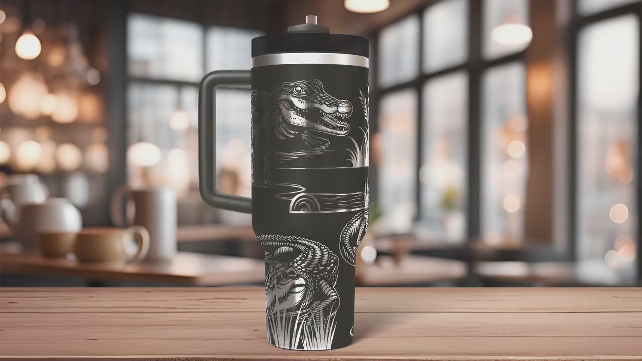 Alligators Tumbler Wrap SVG | 40oz Laser Engraving File | Rotary Ready Digital Design | Pet Lover Gift