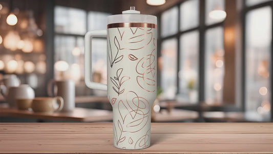 Abstract Flowers Tumbler Wrap SVG | 40oz Laser Engraving File | Rotary Engrave Digital Design | Floral SVG Design