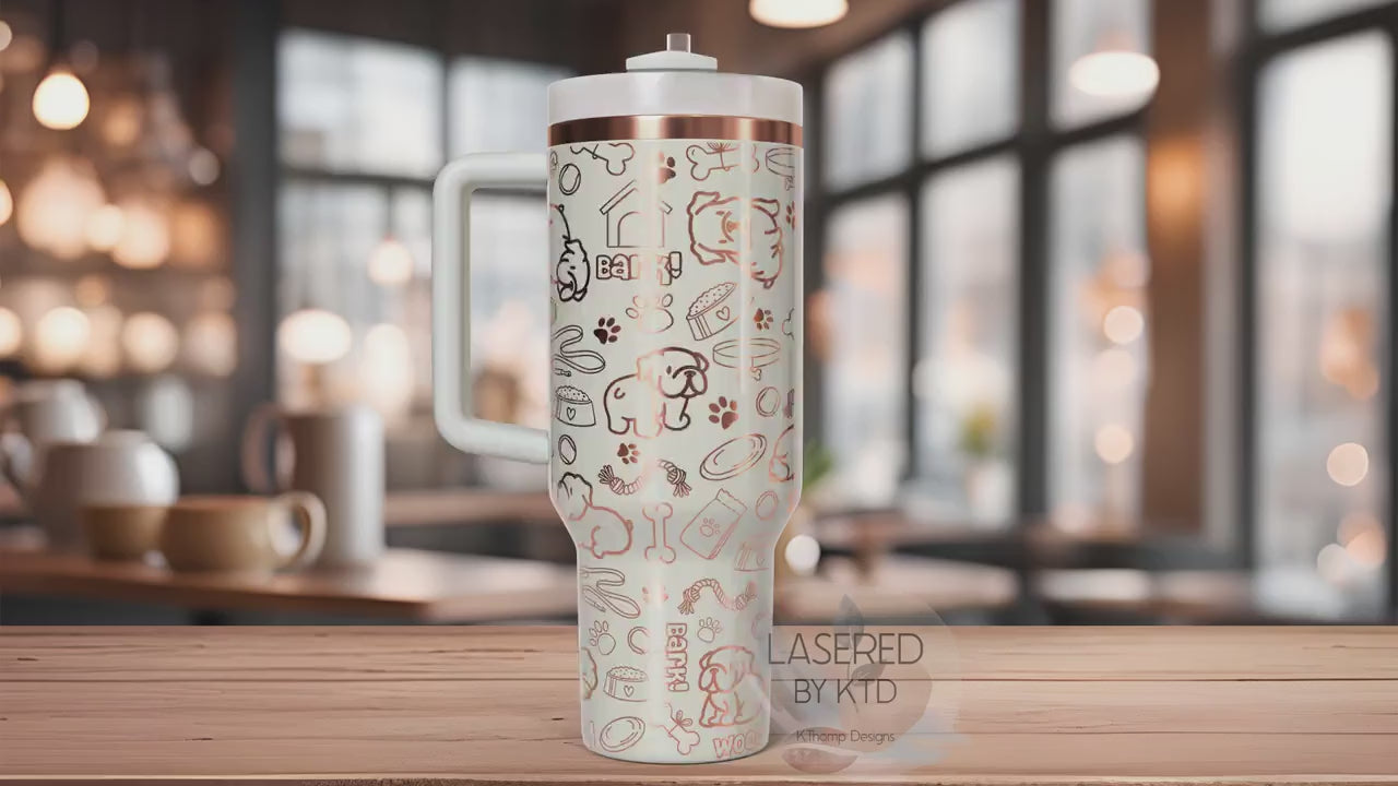 Bulldogs Tumbler Wrap SVG | 40oz Laser Engraving File | Rotary Engrave Digital Design | Dog Lover Gift