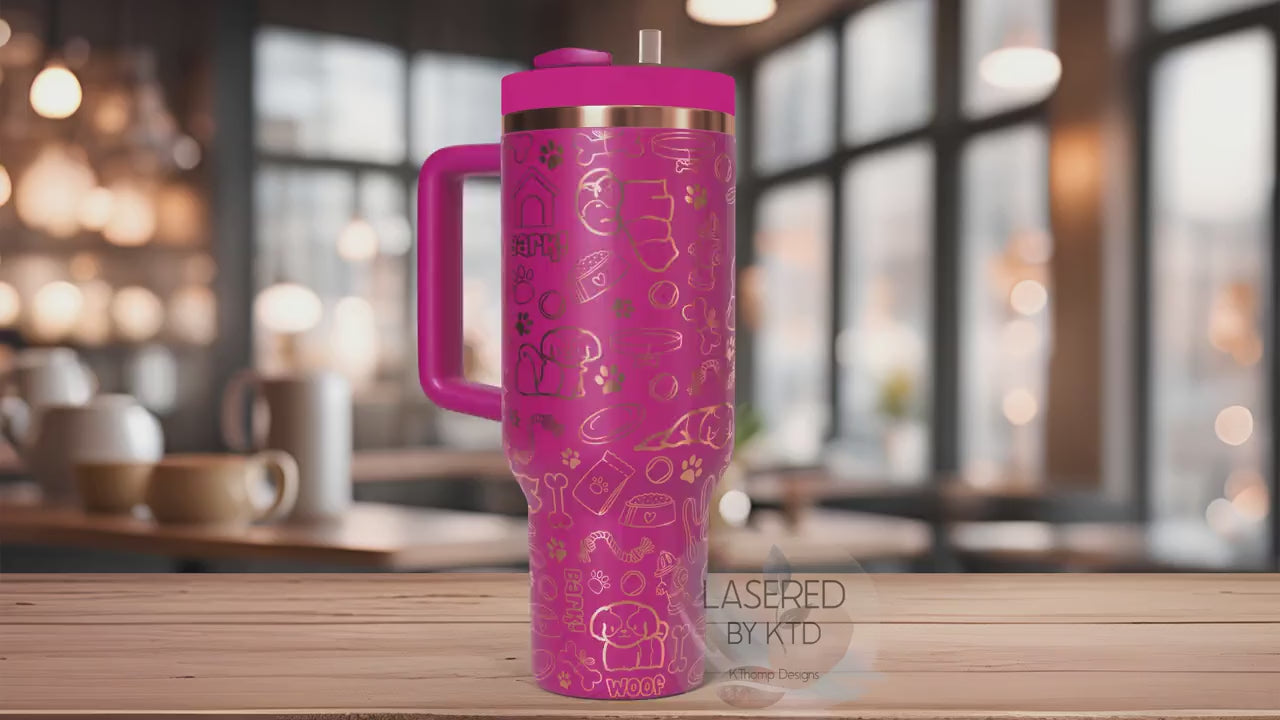 Shih Tzu Tumbler Wrap SVG | 40oz Laser Engraving File | Rotary Engrave Digital Design | Dog Lover Gift