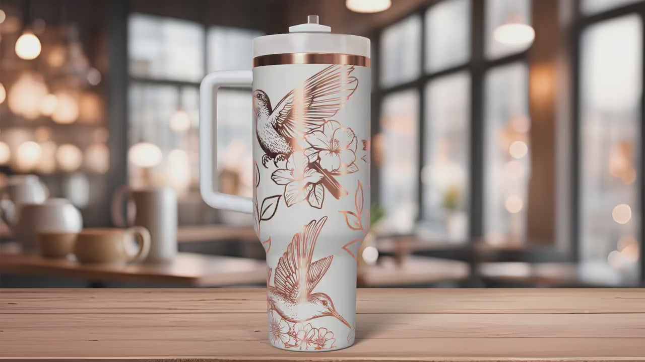 Hummingbirds Tumbler Wrap SVG | 40oz Laser Engraving File | Rotary Ready Digital Design | Pet Lover Gift