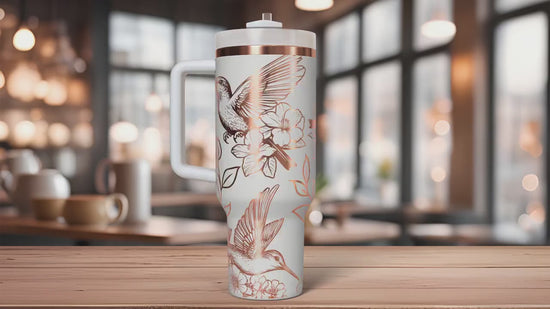 Hummingbirds Tumbler Wrap SVG | 40oz Laser Engraving File | Rotary Ready Digital Design | Pet Lover Gift