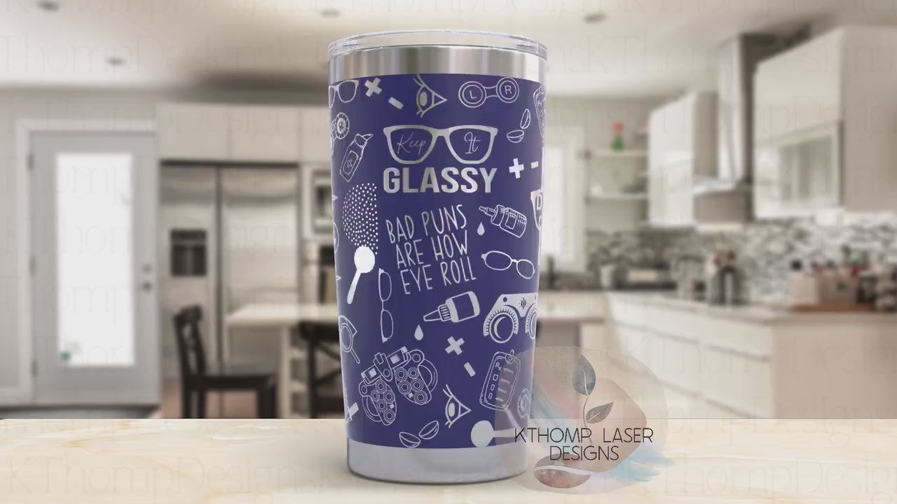Optometry Optometrist Ophthalmologist Tumbler Wrap SVG | 20oz and 30oz Laser Engraving File | Rotary Ready Digital Design | Career Gift SVG
