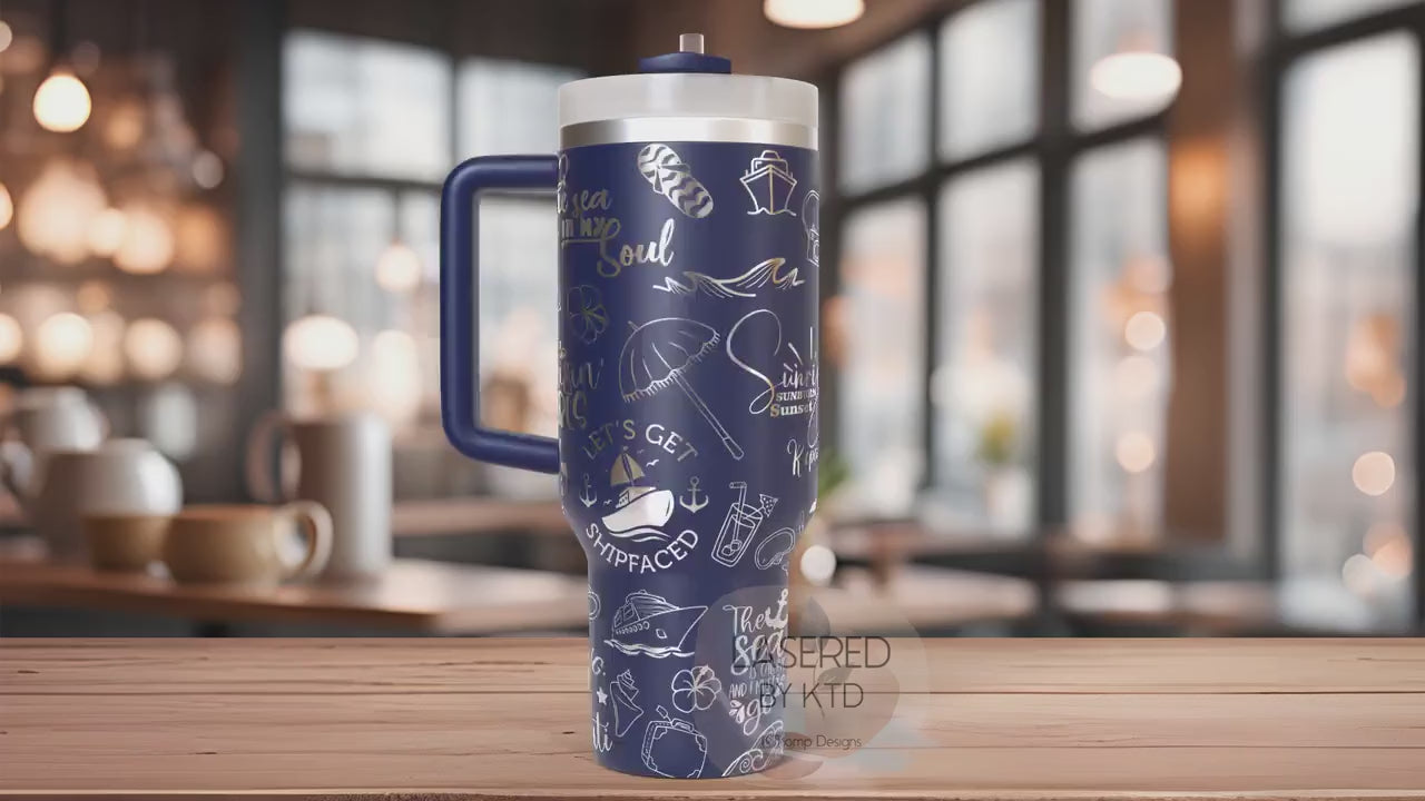 Cruise Vacation Cruise Ship Tumbler Wrap SVG | 40oz Laser Engraving File | Rotary Ready Digital Design | Hobby Travel SVG