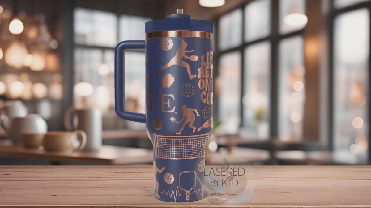 Pickleball Player Tumbler Wrap SVG | 40oz Laser Engraving File | Rotary Ready Digital Design | Sports Fan SVG