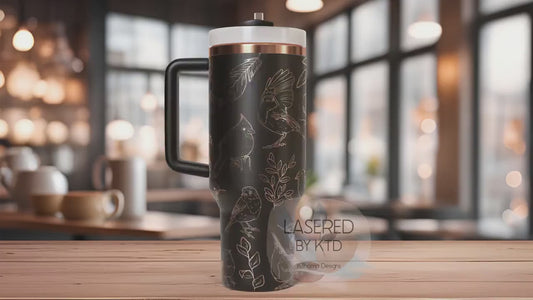 Birds Robins Cardinals Sparrows Tumbler Wrap SVG | 40oz Laser Engraving File | Rotary Ready Digital Design | Exotic Animal SVG