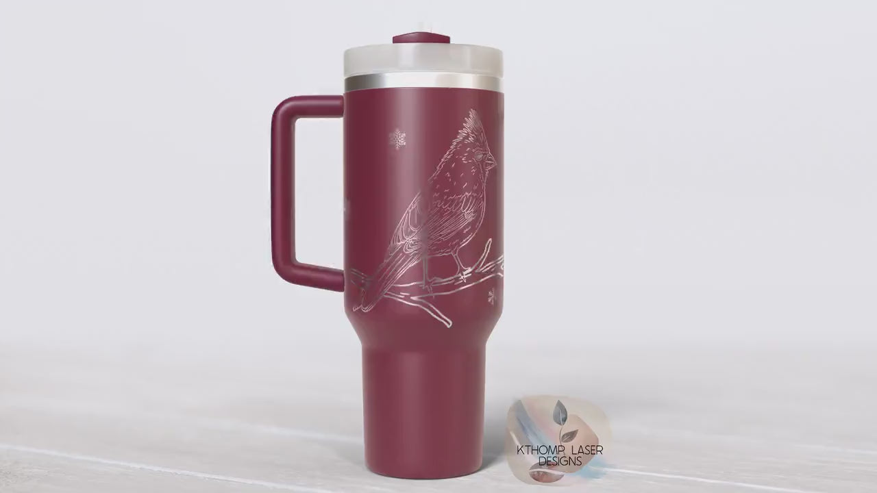 I Am Always With You Cardinal Holiday Tumbler Wrap SVG | 40oz Laser Engraving File | Rotary Ready Digital Design | Seasonal SVG