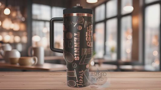 Tennis Player Sports Tumbler Wrap SVG | 40oz Laser Engraving File | Rotary Ready Digital Design | Sports Fan SVG
