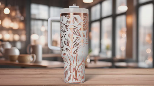 Floral Goat Tumbler Wrap SVG | 40oz Laser Engraving File | Rotary Ready Digital Design | Western Farm SVG