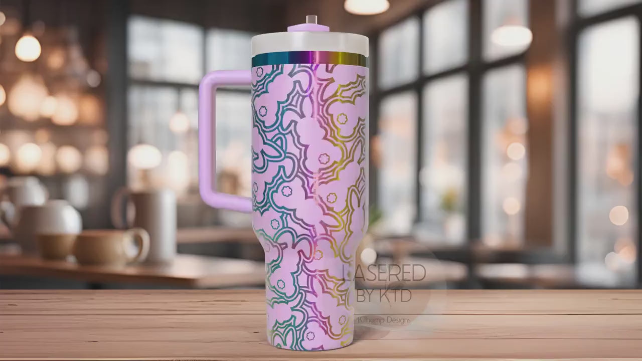Bunny Burst Easter  Holiday Tumbler Wrap SVG | 40oz Laser Engraving File | Rotary Ready Digital Design | Seasonal SVG