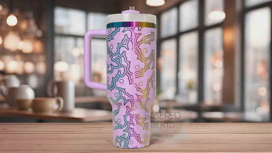 Bunny Burst Easter  Holiday Tumbler Wrap SVG | 40oz Laser Engraving File | Rotary Ready Digital Design | Seasonal SVG