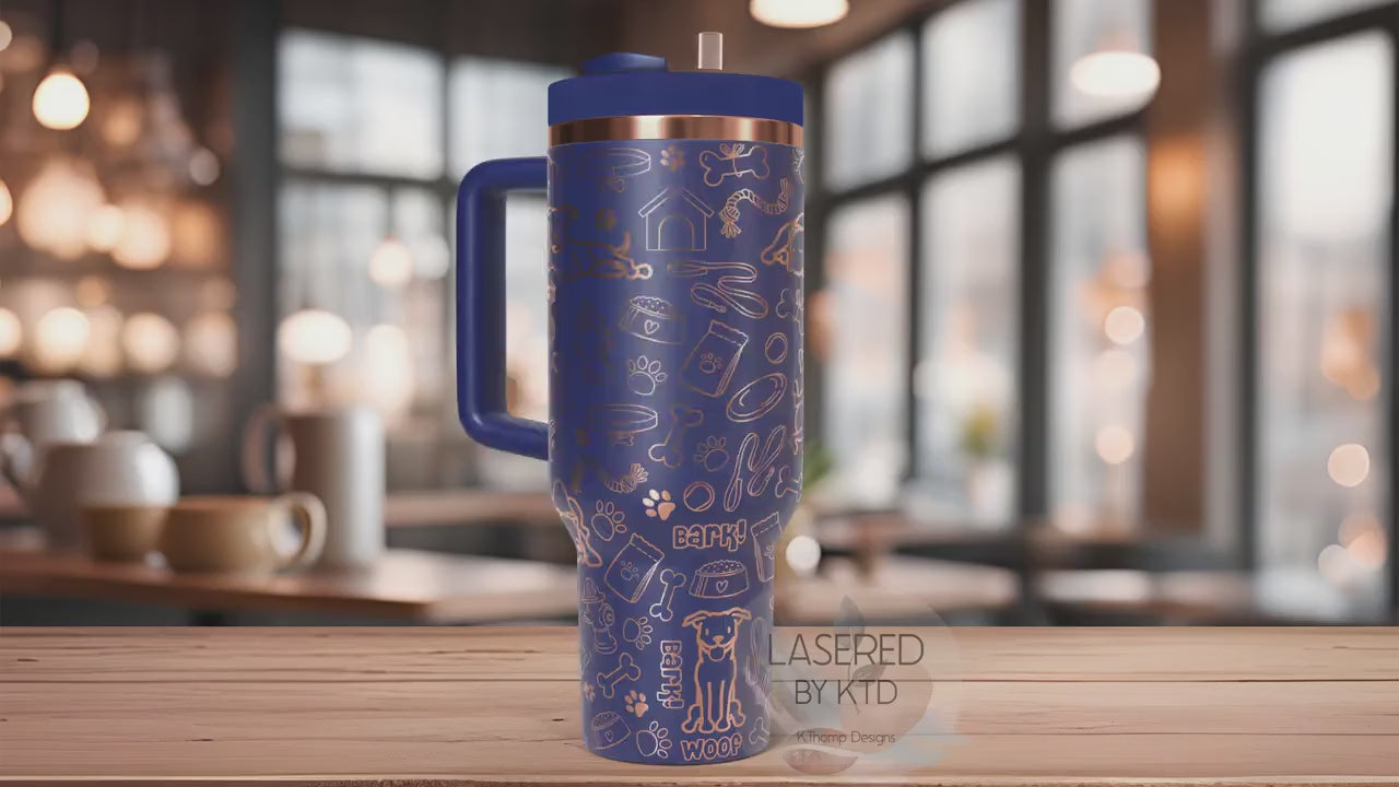Pitbull Dog Tumbler Wrap SVG | 40oz Laser Engraving File | Rotary Engrave Digital Design | Dog Lover Gift