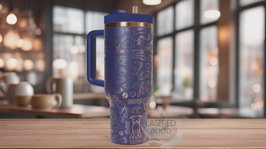 Pitbull Dog Tumbler Wrap SVG | 40oz Laser Engraving File | Rotary Engrave Digital Design | Dog Lover Gift