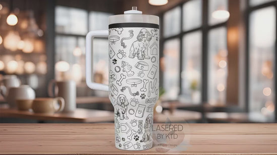 Cocker Spaniel Tumbler Wrap SVG | 40oz Laser Engraving File | Rotary Engrave Digital Design | Dog Lover Gift