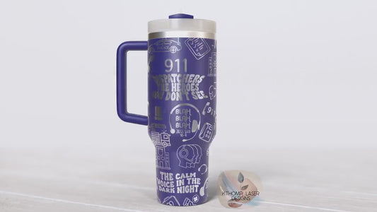 911 Dispatcher Tumbler Wrap SVG | 40oz Laser Engraving File | Rotary Ready Digital Design | Career Gift SVG