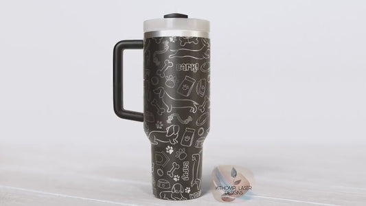 Dachshund Doodles Tumbler Wrap SVG | 40oz Laser Engraving File | Rotary Engrave Digital Design | Dog Lover Gift