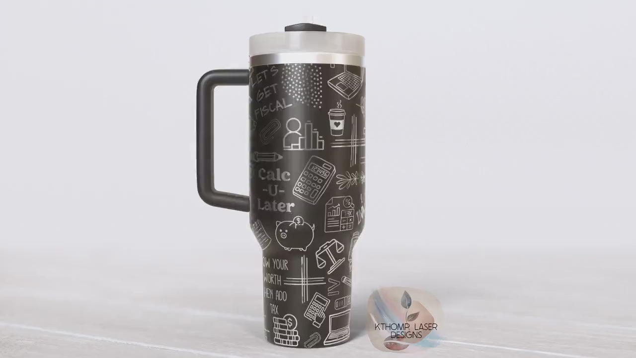 Accounting and Finance Tumbler Wrap SVG | 40oz Laser Engraving File | Rotary Ready Digital Design | Career Gift SVG