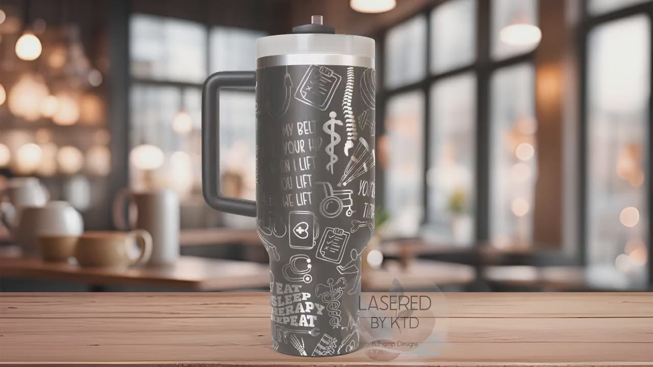 Physical Therapy Assistant Tumbler Wrap SVG | 40oz Laser Engraving File | Rotary Ready Digital Design | Career Gift SVG