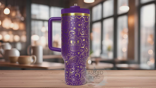 Halloween Spooky Treats Holiday Tumbler Wrap SVG | 40oz Laser Engraving File | Rotary Ready Digital Design | Seasonal SVG