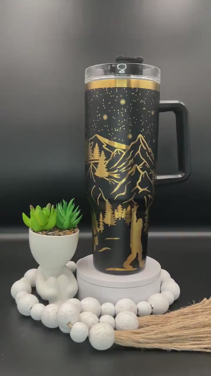 Bigfoot Sasquatch Snarky Version Tumbler Wrap SVG | 40oz Laser Engraving File | Rotary Ready Digital Design | Exotic Animal SVG