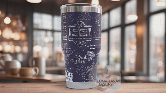 Lake Life What Happens At The Lake Tumbler Wrap SVG | 20oz and 30oz Laser Engraving File | Rotary Ready Digital Design | Hobby Travel SVG
