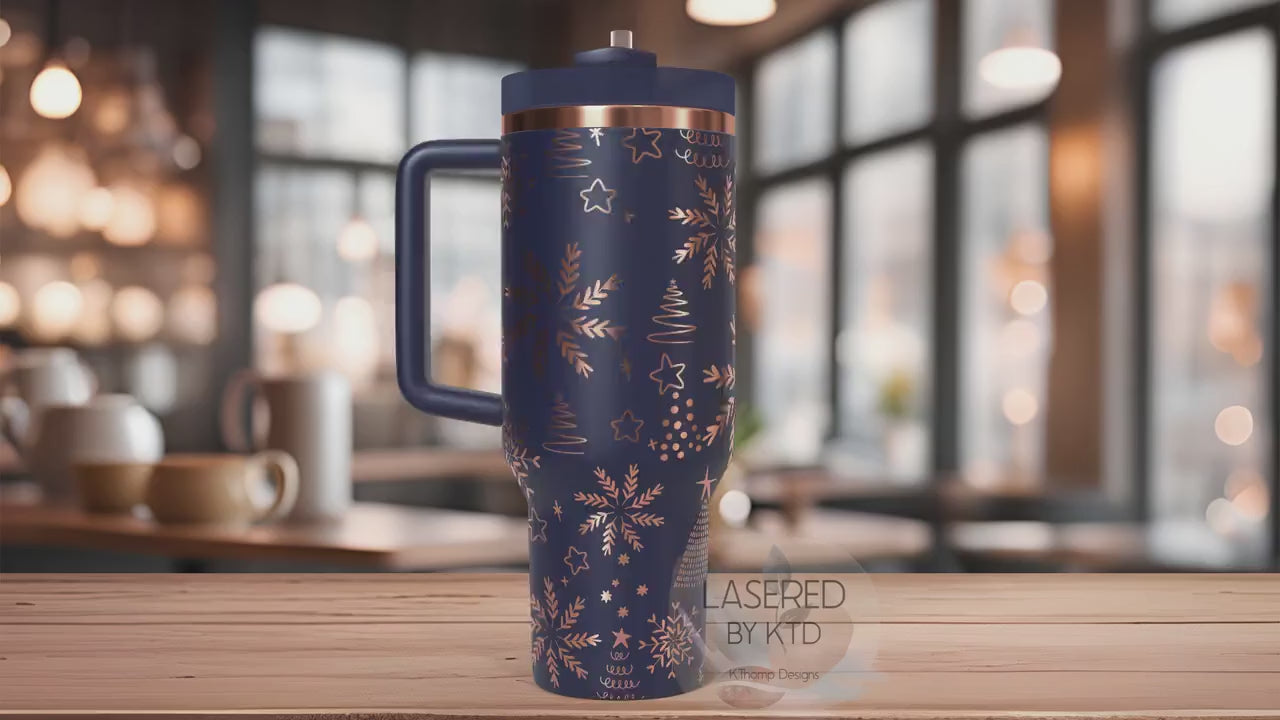 Abstract Christmas Pattern Holiday Tumbler Wrap SVG | 40oz Laser Engraving File | Rotary Ready Digital Design | Seasonal SVG