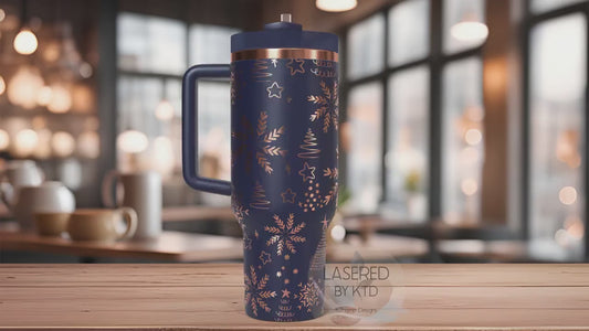 Abstract Christmas Pattern Holiday Tumbler Wrap SVG | 40oz Laser Engraving File | Rotary Ready Digital Design | Seasonal SVG