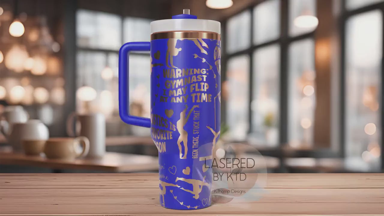 Gymnast Tumbler Wrap SVG | 40oz Laser Engraving File | Rotary Ready Digital Design | Sports Fan SVG