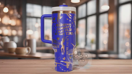 Gymnast Tumbler Wrap SVG | 40oz Laser Engraving File | Rotary Ready Digital Design | Sports Fan SVG