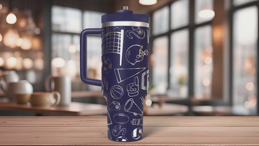 Sports Soccer Volleyball Rugby Basketball Tumbler Wrap SVG | 40oz Laser Engraving File | Rotary Ready Digital Design | Sports Fan SVG
