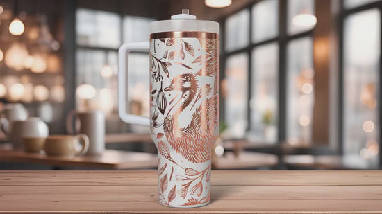 Floral Ostrich Tumbler Wrap SVG | 40oz Laser Engraving File | Rotary Ready Digital Design | Western Farm SVG