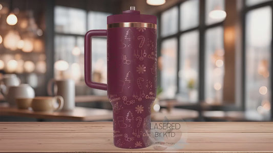 Merry Christmas Pattern Holiday Holiday Tumbler Wrap SVG | 40oz Laser Engraving File | Rotary Ready Digital Design | Seasonal SVG