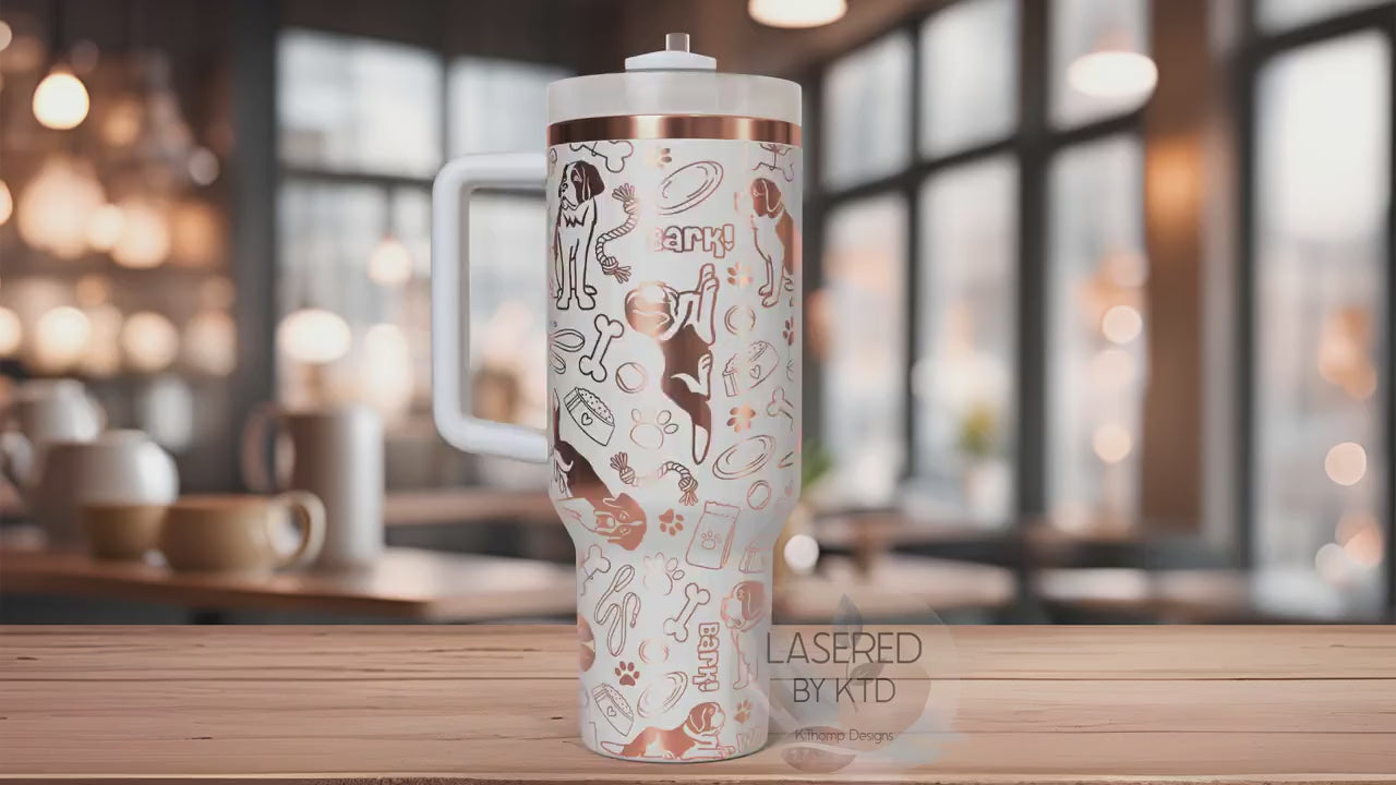 Saint Bernard Tumbler Wrap SVG | 40oz Laser Engraving File | Rotary Engrave Digital Design | Dog Lover Gift