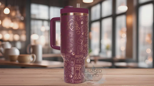 Boxer Dog Tumbler Wrap SVG | 40oz Laser Engraving File | Rotary Engrave Digital Design | Dog Lover Gift