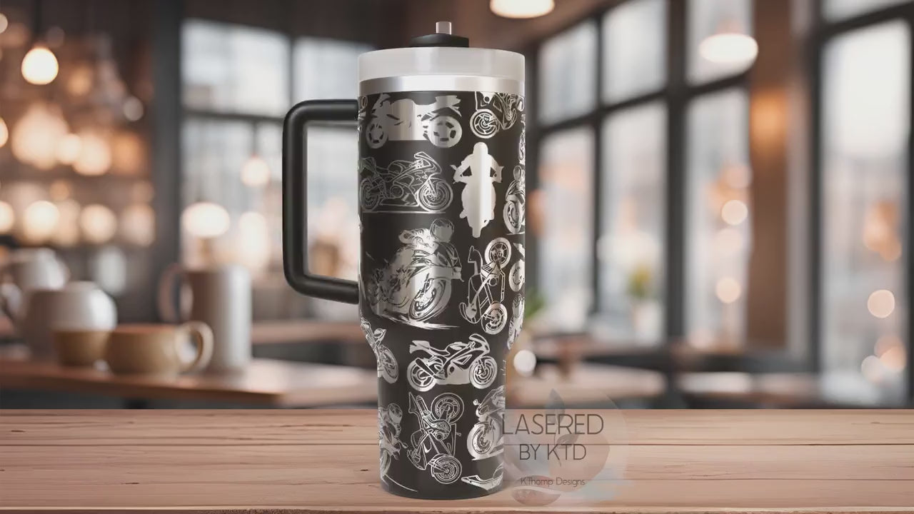 Street Bikes Motorcycles Tumbler Wrap SVG | 40oz Laser Engraving File | Rotary Ready Digital Design | Sports Fan SVG