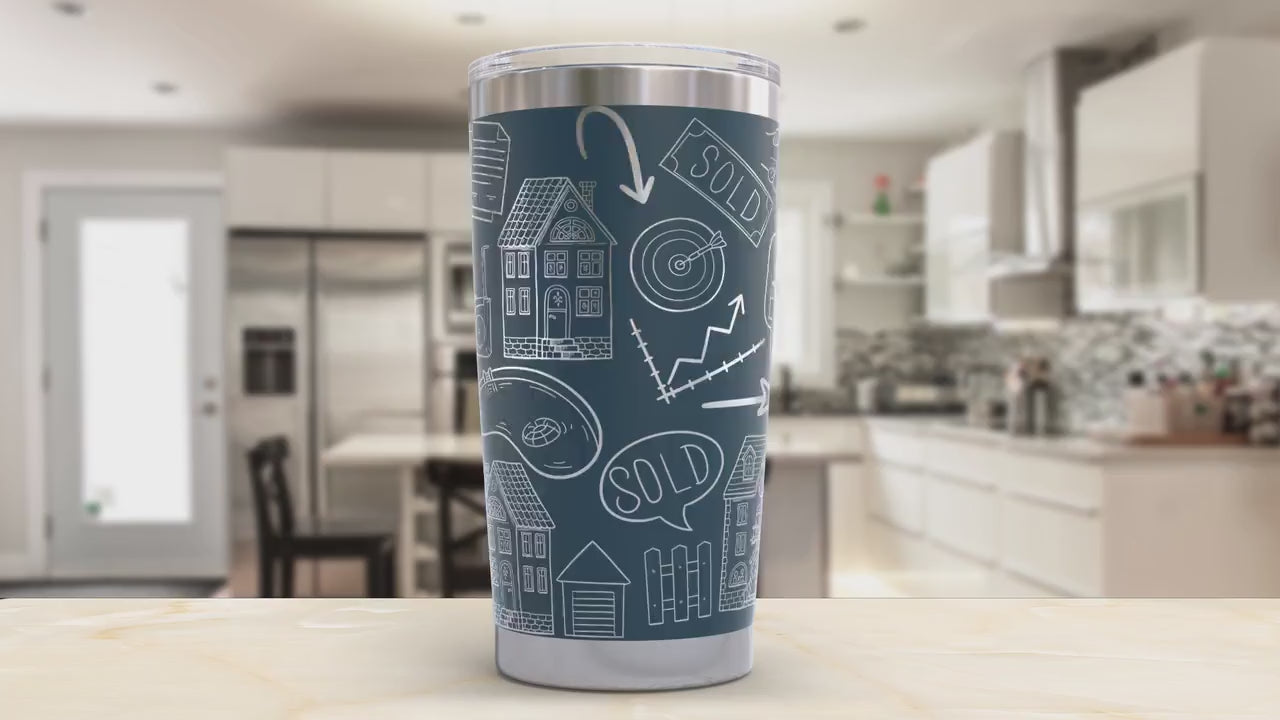 Real Estate Agent New Home Buying  Tumbler Wrap SVG | 40oz Laser Engraving File | Rotary Ready Digital Design | Career Gift SVG