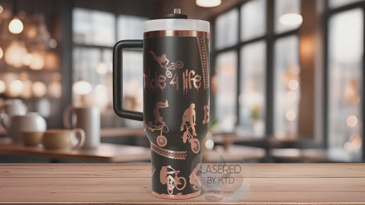 BMX Biker BMX Racing Tumbler Wrap SVG | 40oz Laser Engraving File | Rotary Ready Digital Design | Sports Fan Digital Design