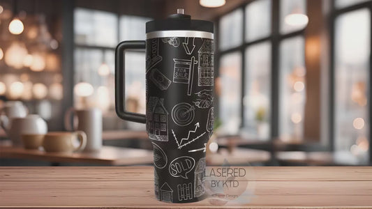 Real Estate Agent New Home Buying  Tumbler Wrap SVG | 40oz Laser Engraving File | Rotary Ready Digital Design | Career Gift SVG