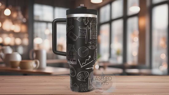 Real Estate Agent New Home Buying  Tumbler Wrap SVG | 40oz Laser Engraving File | Rotary Ready Digital Design | Career Gift SVG