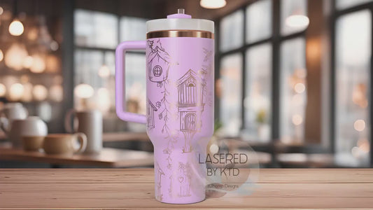 Birdhouses Tumbler Wrap SVG | 40oz Laser Engraving File | Rotary Ready Digital Design | Western Farm SVG
