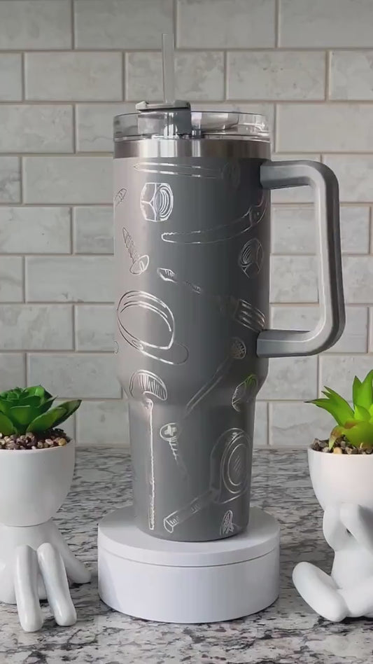 Tools Tumbler Wrap SVG | 40oz Laser Engraving File | Rotary Ready Digital Design | Career Gift SVG