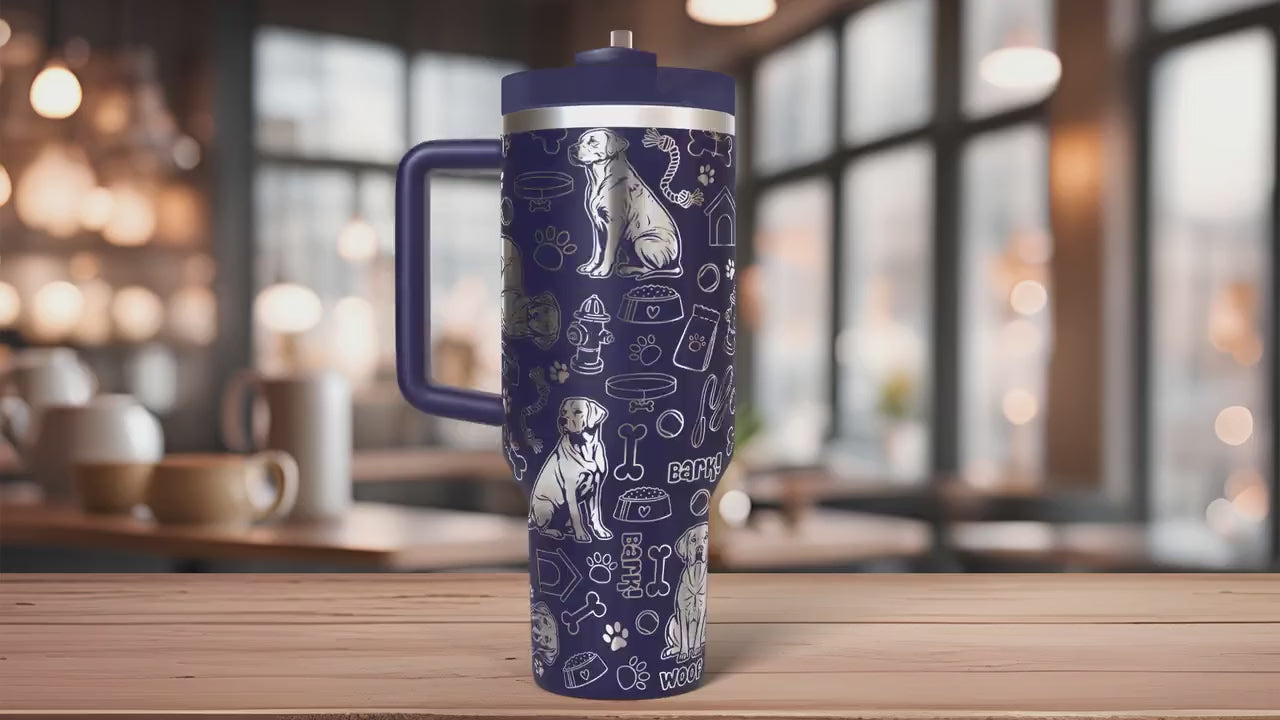 Labrador Retriever Tumbler Wrap SVG | 40oz Laser Engraving File | Rotary Engrave Digital Design | Dog Lover Gift