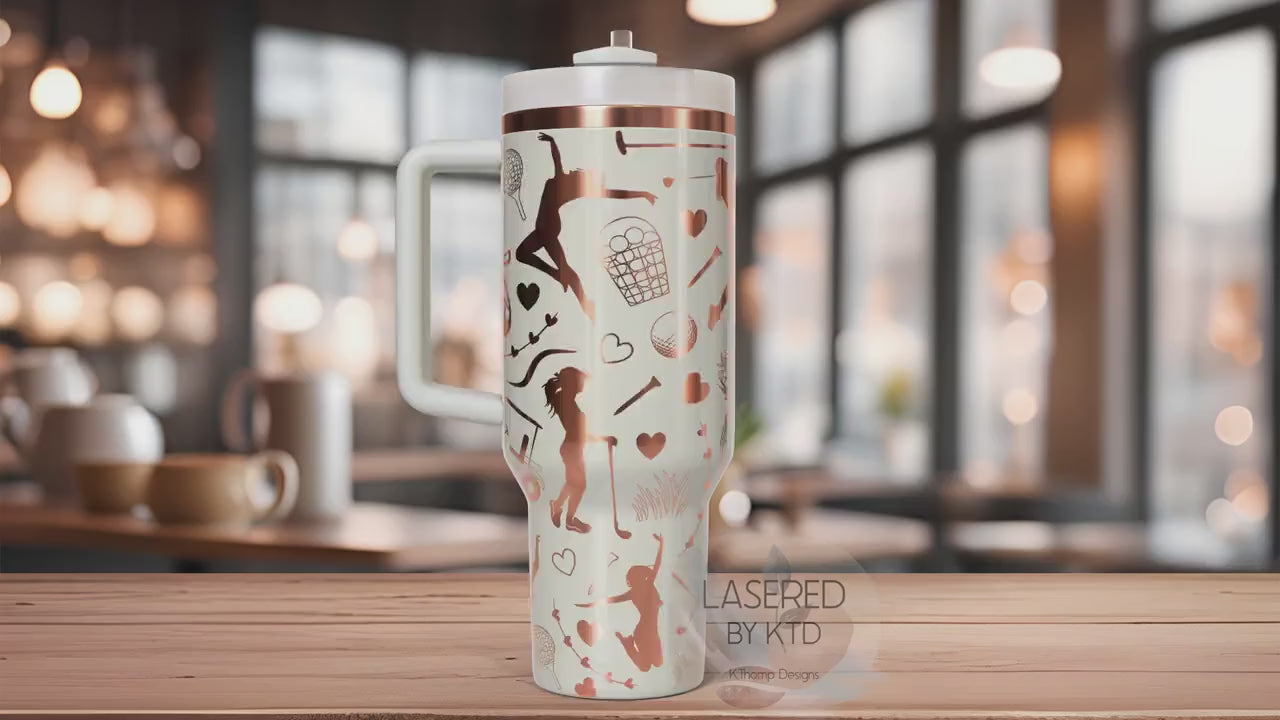 Golf Dance Combo Tumbler Wrap SVG | 40oz Laser Engraving File | Rotary Ready Digital Design | Sports Fan SVG